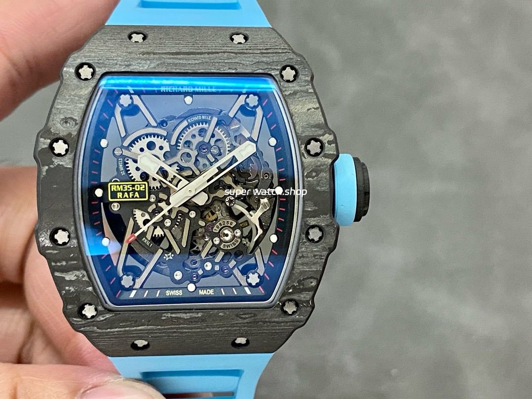 T-Factory-Richard-Mille-RM35-02-44.5mm-Carbon-Fiber-Blue-Rubber-Strap-Skeletonized-Dial-9.jpg T+ Factory Richard Mille RM35-02 44.5mm Carbon Fiber Blue Rubber Strap Skeletonized Dial - Image 1