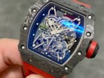T+ Factory Richard Mille RM35-02 44.5mm Carbon Fiber Red Rubber Strap Skeletonized Dial - Image 3