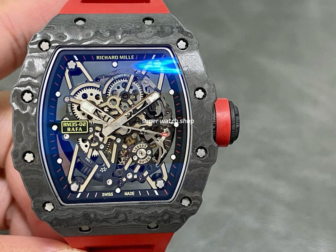 T-Factory-Richard-Mille-RM35-02-44.5mm-Carbon-Fiber-Red-Rubber-Strap-Skeletonized-Dial-6.jpg T+ Factory Richard Mille RM35-02 44.5mm Carbon Fiber Red Rubber Strap Skeletonized Dial - Image 1