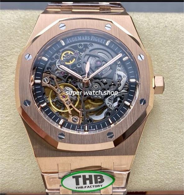 THB-Factory-Audemars-Piguet-Royal-Oak-Double-Bal-7.jpg THB Factory Audemars Piguet Royal Oak Double Balance Wheel Openworked 15407OR.OO.1220OR.01 41mm Full Rose Gold Skeletonized Dial - Image 1