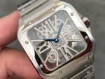 THB Factory Cartier Santos WHSA0015 39.8mm Full Steel Silver Roman Numerals Skeleton Dial - Image 2