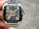 THB Factory Cartier Santos WHSA0026 39.8mm Full Steel Blue Roman Numerals Skeleton Dial