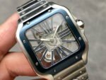 THB Factory Cartier Santos WHSA0026 39.8mm Full Steel Blue Roman Numerals Skeleton Dial - Image 2