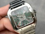 THB Factory Cartier Santos WHSA0028 39.8mm Full Steel Green Roman Numerals Skeleton Dial - Image 2