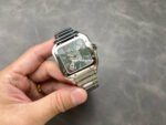 THB Factory Cartier Santos WHSA0028 39.8mm Full Steel Green Roman Numerals Skeleton Dial - Image 4