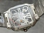 THB Factory Cartier Santos WHSA0028 39.8mm Full Steel Green Roman Numerals Skeleton Dial - Image 7