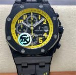 TK Factory Audemars Piguet Royal Oak Offshore Chronograph 26176FO.OO.D101CR.02 42mm Carbon Fiber Leather Strap Arabic Numerals Black Dial