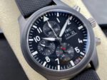 TPS Factory IWC Pilot Chronograph IW389101 44.5mm Ceramic Rubber Strap Arabic Numerals Black Dial - Image 2