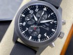 TPS Factory IWC Pilot Chronograph IW389101 44.5mm Ceramic Rubber Strap Arabic Numerals Black Dial - Image 3