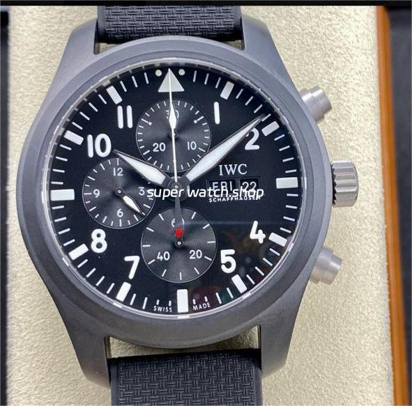 TPS-Factory-IWC-Pilot-Chronograph-IW389101-44.5mm-Ceramic-Rubber-Strap-Arabic-Numerals-Black-Dial-8.jpg TPS Factory IWC Pilot Chronograph IW389101 44.5mm Ceramic Rubber Strap Arabic Numerals Black Dial - Image 1