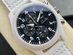 TPS Factory IWC Pilot Chronograph Top Gun IW389105 44.5mm Ceramic Leather Strap Arabic Numerals Black Dial - Image 2