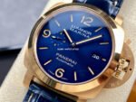TTF Factory Panerai Luminor Marina PAM1114 Rose Gold Leather Strap Arabic Numerals Blue Dial - Image 3