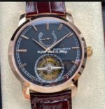TUR Factory Vacheron Constantin Tourbillon Traditionnelle 89000/000R-B407 42mm Rose Gold Leather Strap Black Dial