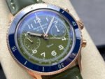 TW Factory Blancpain Air Command AC02-12B53-63B 42.5mm Blue Ceramic Rose Gold Calfskin Vintage Leather Strap Avocado Green Dial - Image 2