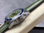 TW Factory Blancpain Air Command AC02-12B53-63B 42.5mm Blue Ceramic Steel Calfskin Vintage Leather Strap Avocado Green Dial - Image 6