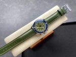 TW Factory Blancpain Air Command AC02-12B53-63B 42.5mm Blue Ceramic Steel Calfskin Vintage Leather Strap Avocado Green Dial - Image 4