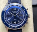 TW Factory Blancpain Air Command N0AC02O12B040N063B 42.5mm Blue Ceramic Steel Calfskin Vintage Leather Strap Blue Dial