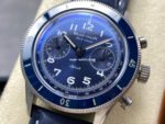 TW Factory Blancpain Air Command N0AC02O12B040N063B 42.5mm Blue Ceramic Steel Calfskin Vintage Leather Strap Blue Dial - Image 3