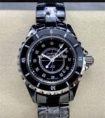 TW Factory Chanel Quartz J12 H1625 33mm Full Black Ceramic Diamond Black Dial