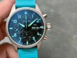 TW Factory IWC Pilot Chronograph IW388108 41mm Titanium Rubber Strap Blue Arabic Numerals Black Dial