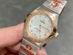 TW Factory Omega Constellation Quartz 123.20.27.60.55.001 27mm Roman Number Rose Gold Bezel Half Rose Gold/Steel, Diamond&Mother Of Pearl Dial - Image 3