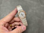 TW Factory Omega Constellation Quartz 123.25.27.60.55.007 27mm Diamond Rose Gold Bezel Half Rose Gold Steel Mother Of Pearl Diamond Dial - Image 4