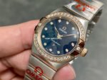 TW Factory Omega Constellation Quartz 131.25.25.60.53.002 27mm Roman Number Rose Gold Bezel Half Rose Gold Steel Diamond Gypsophila Blue Dial - Image 3