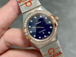 TW Factory Omega Constellation Quartz 131.25.25.60.53.002 27mm Roman Number Rose Gold Bezel Half Rose Gold Steel Diamond Gypsophila Blue Dial - Image 2
