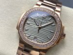 TW Factory Patek Philippe Nautilus 71181200R-010 Rose Gold Diamond Bezel Golden Champagne Dial - Image 3