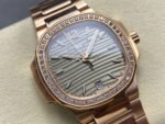 TW Factory Patek Philippe Nautilus 71181200R-010 Rose Gold Diamond Bezel Golden Champagne Dial - Image 2