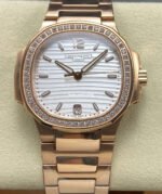 TW Factory Patek Philippe Nautilus 71181R-001 Rose Gold Diamond Bezel White Dial