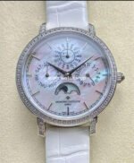 TW Factory Vacheron Constantin Traditionnelle Perpetual Calendar Ultra-Thin 4305T/000G-B948 Steel White Leather Strap Mother Of Pearl Dial