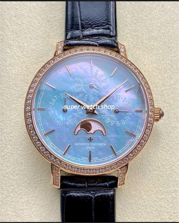 TW-Factory-Vacheron-Constantin-Traditionnelle-Perpetual-C-4-1.jpg TW Factory Vacheron Constantin Traditionnelle Perpetual Calendar Ultra-Thin 4305T/000R-B947 Gold Black Leather Strap Mother Of Pearl Dial - Image 1