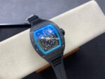 UOK Factory Richard Mille RM055 42.7mm Carbon Fiber Black Rubber Strap Blue Edge Skeletonized Dial - Image 4