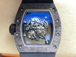 UOK Factory Richard Mille RM055 42.7mm Carbon Fiber Black Rubber Strap Rose Gold Edge Skeletonized Dial - Image 7