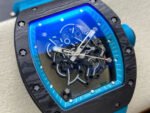 UOK Factory Richard Mille RM055 42.7mm Carbon Fiber Blue Rubber Strap Blue Edge Skeletonized Dial - Image 2