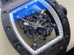 UOK Factory Richard Mille RM055 42.7mm Carbon Fiber Titanium Black Rubber Strap White Edge Skeletonized Dial - Image 2