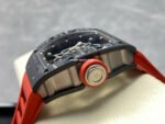 UOK Factory Richard Mille RM055 42.7mm Carbon Fiber Titanium Red Rubber Strap Black Edge Skeletonized Dial - Image 6