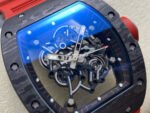 UOK Factory Richard Mille RM055 42.7mm Carbon Fiber Titanium Red Rubber Strap Black Edge Skeletonized Dial - Image 2