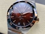 V+ Factory Omega Constellation 131.23.41.21.11.001 41mm Black Ceramic Bezel Half Rose Gold Steel Red Dial - Image 3