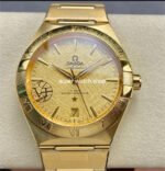 V+ Factory Omega Constellation 131.50.41.21.99.001 41mm Gold Ceramic Bezel Full Gold Champagne Dial