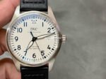 V7 Factory IWC Pilot Mark XVIII IW327012 40mm Steel Leather Strap Arabic Numerals White Dial