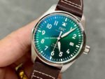 V7 Factory IWC Pilot Mark XX IW328205 40mm Steel Leather Strap Arabic Numerals Green Dial - Image 3