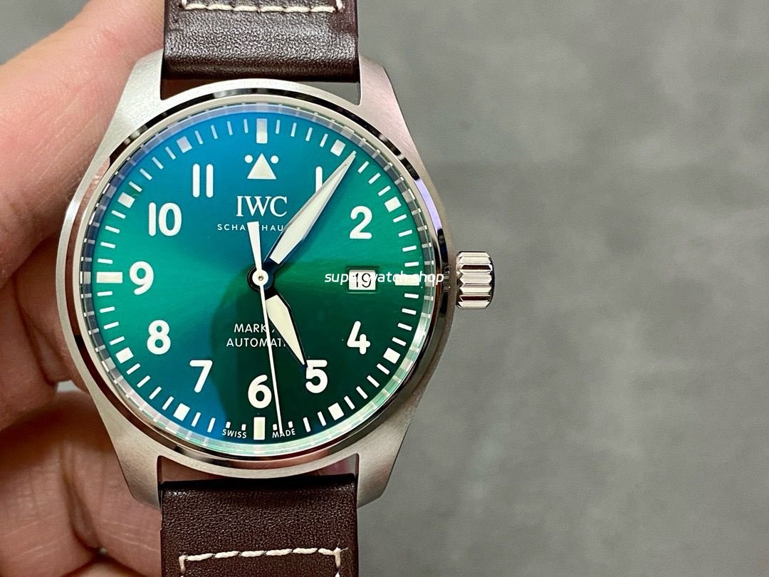V7-Factory-IWC-Pilot-Mark-XX-IW328205-40mm-Steel-Leather-Strap-Arabic-Numerals-Green-Dial-4.jpg V7 Factory IWC Pilot Mark XX IW328205 40mm Steel Leather Strap Arabic Numerals Green Dial - Image 1