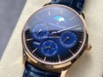 VR Factory Jaeger-LeCoultre Master Ultra Thin Perpetual Q114258J 39mm Rose Gold Leather Strap Blue Dial - Image 3