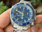 VR Factory Omega Seamaster Planet Ocean Chronograph 215.30.46.51.03.001 45.5mm Full Steel Blue Dial - Image 6
