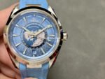 VS Factory Omega Seamaster Aqua Terra Worldtimer Master Chronometer Gmt 220.12.43.22.03.001 Steel Rubber Strap Blue Dial