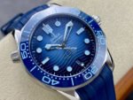 VS Factory Omega Seamaster Diver 300M 210.32.42.20.03.002 42mm Steel Blue Rubber Strap Blue Dial - Image 2