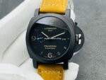 VS Factory Panerai Luminor 1950 3 Days GMT PAM 01441 44mm Ceramic Leather Strap Black Dial
