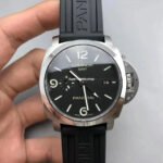 VS Factory Panerai Luminor 1950 3 Days GMT PAM00320 44mm Steel Black Rubber Strap Black Dial